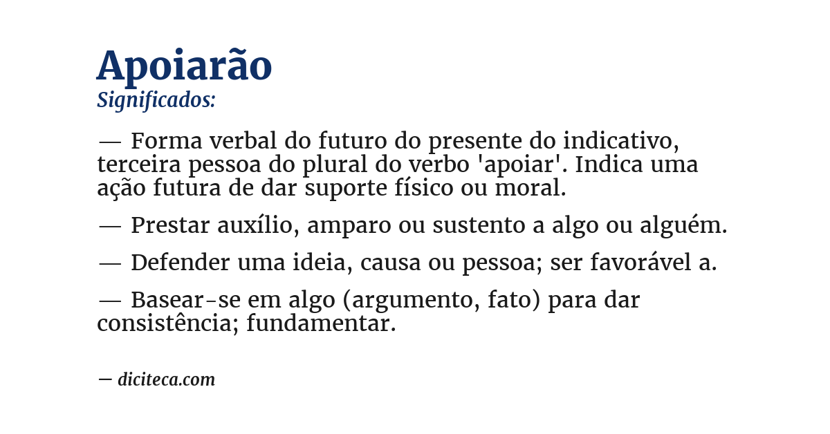 Significado de apoiarão