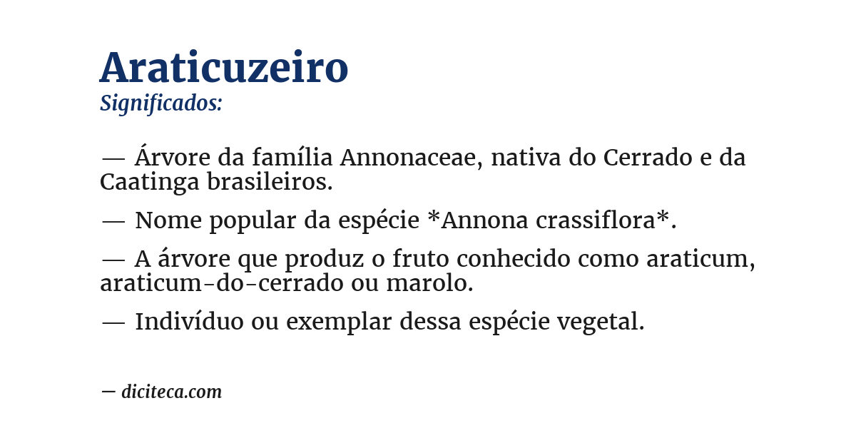 Significado de araticuzeiro