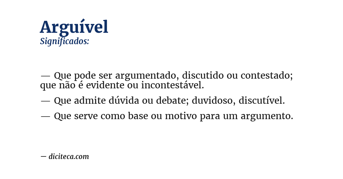 Significado de arguível