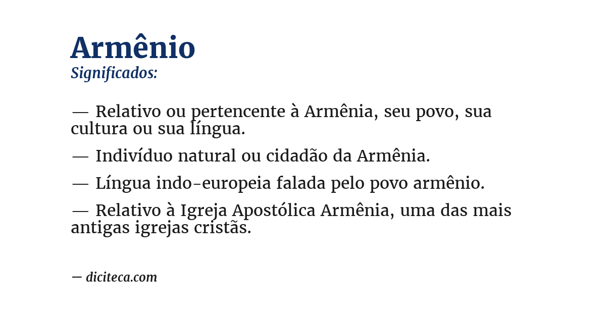 Significado de armênio