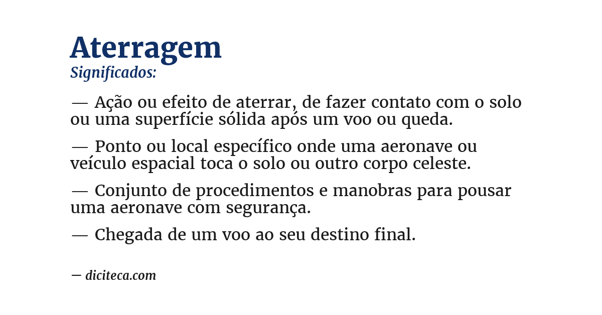 Significado de aterragem