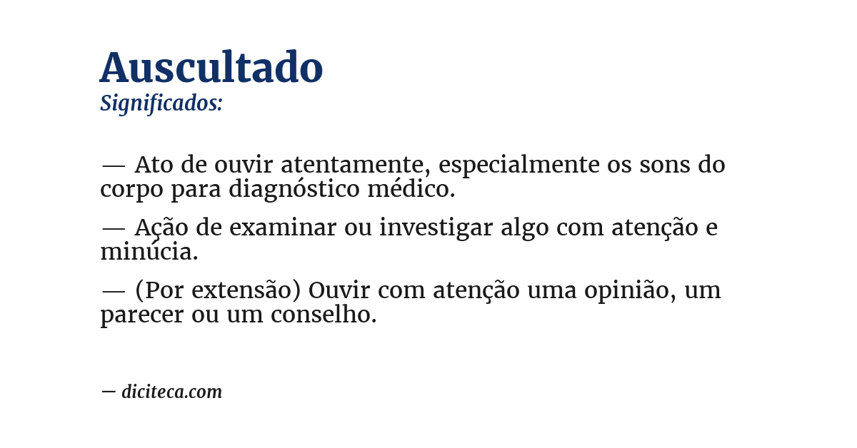 Significado de auscultado
