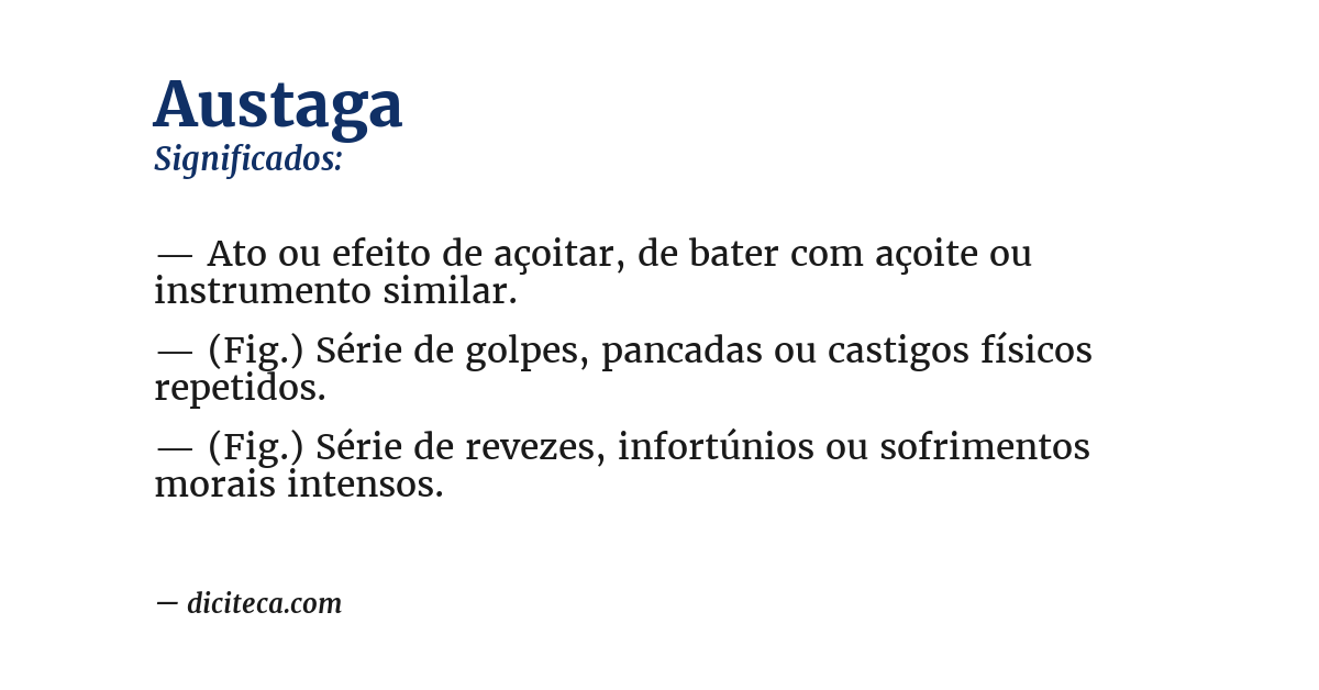 Significado de austaga