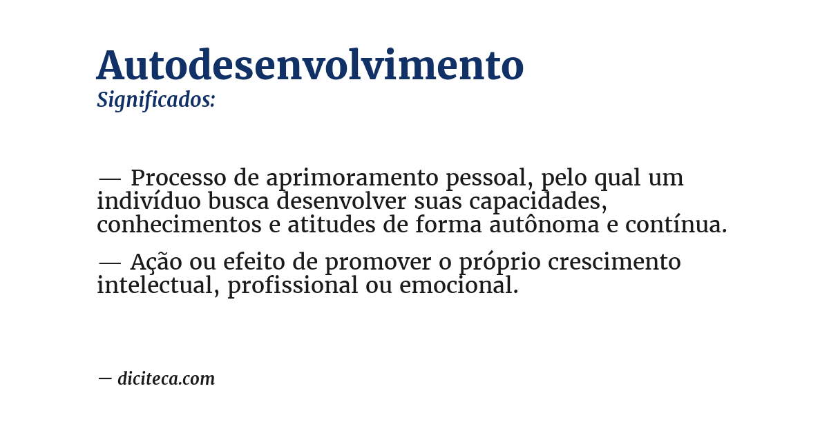 Significado de autodesenvolvimento