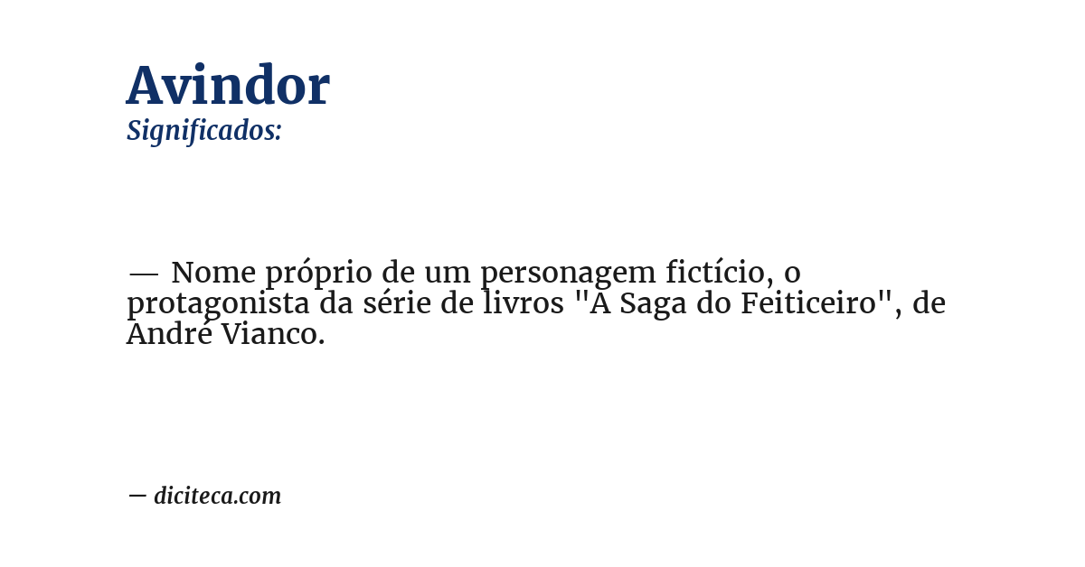 Significado de avindor