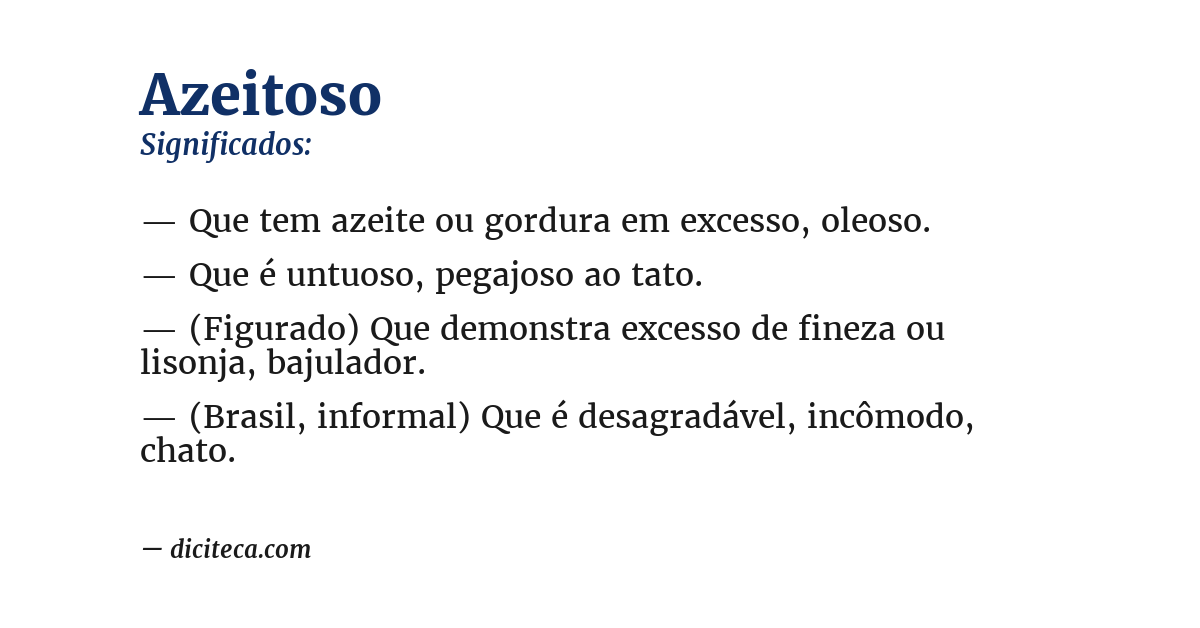 Significado de azeitoso