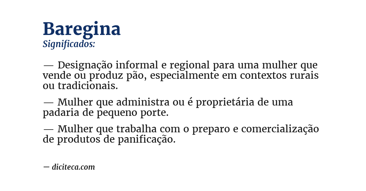Significado de baregina