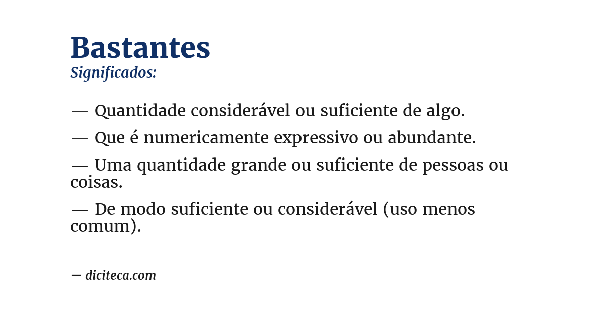 Significado de bastantes