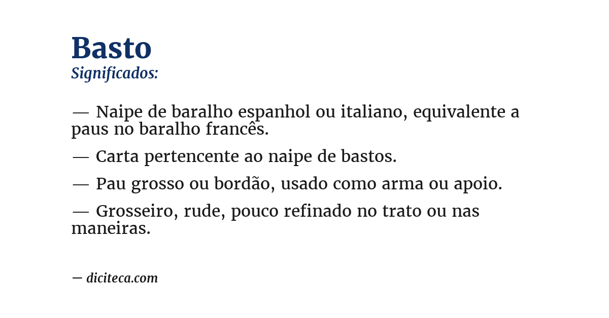 Significado de basto