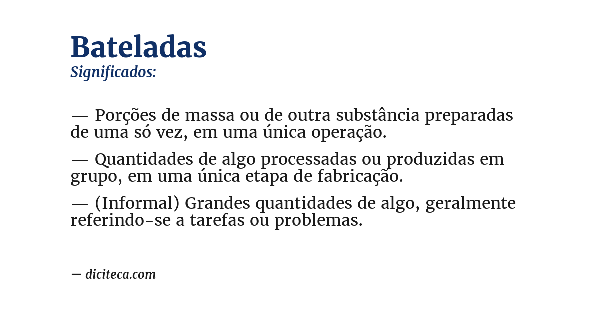 Significado de bateladas