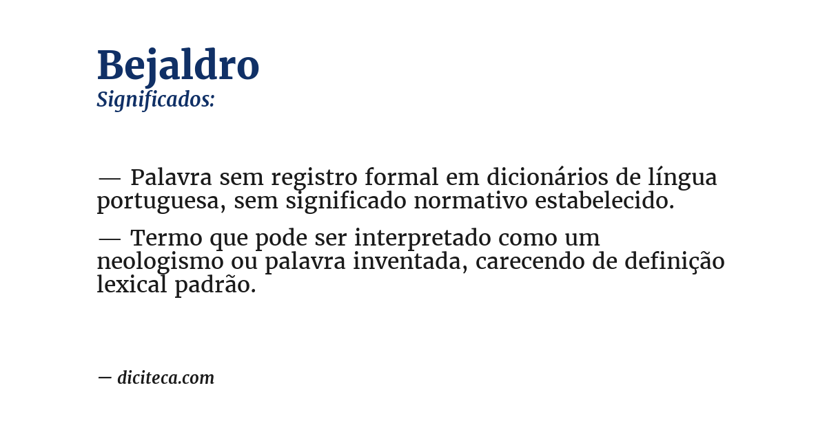 Significado de bejaldro