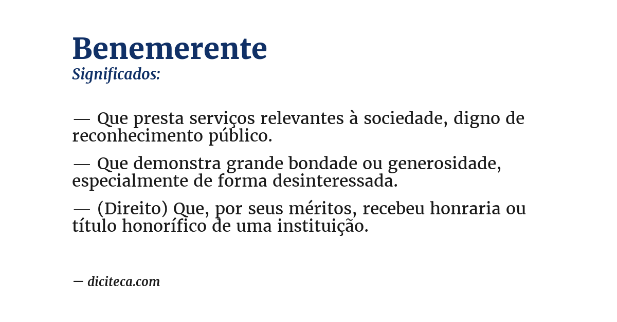 Significado de benemerente