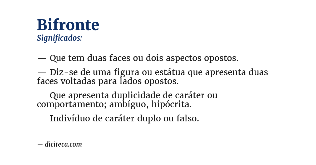 Significado de bifronte