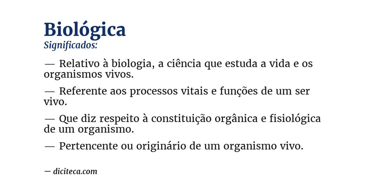 Significado de biológica