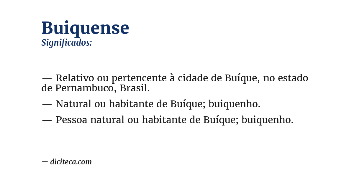 Significado de buiquense