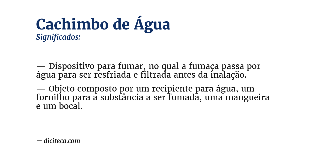Significado de cachimbo de água