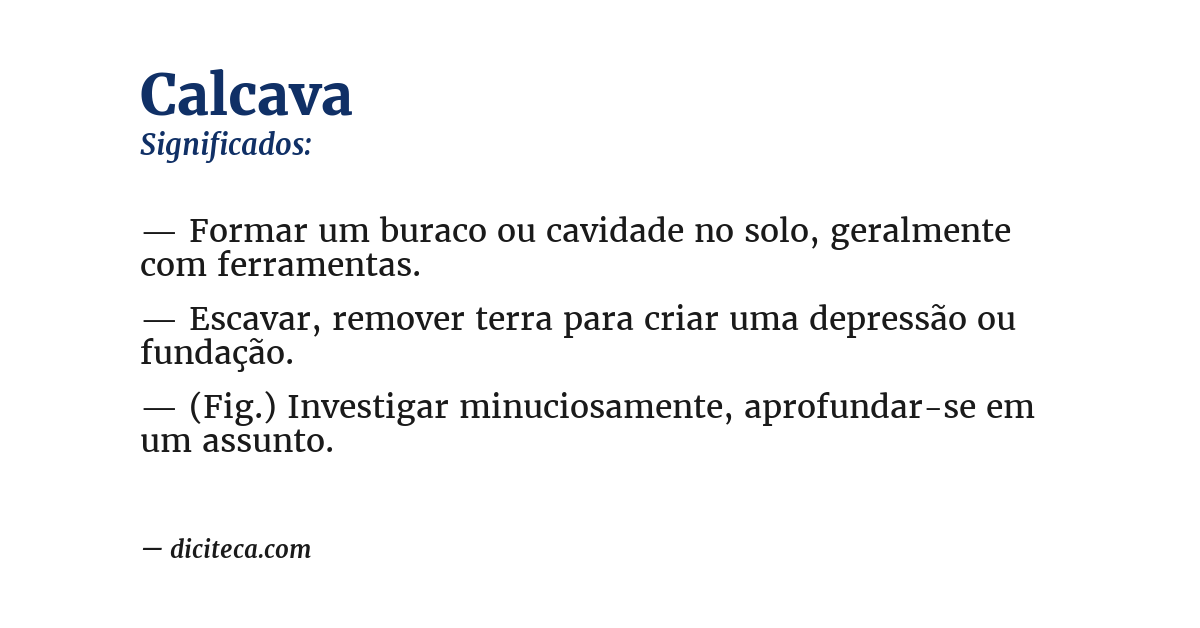 Significado de calcava