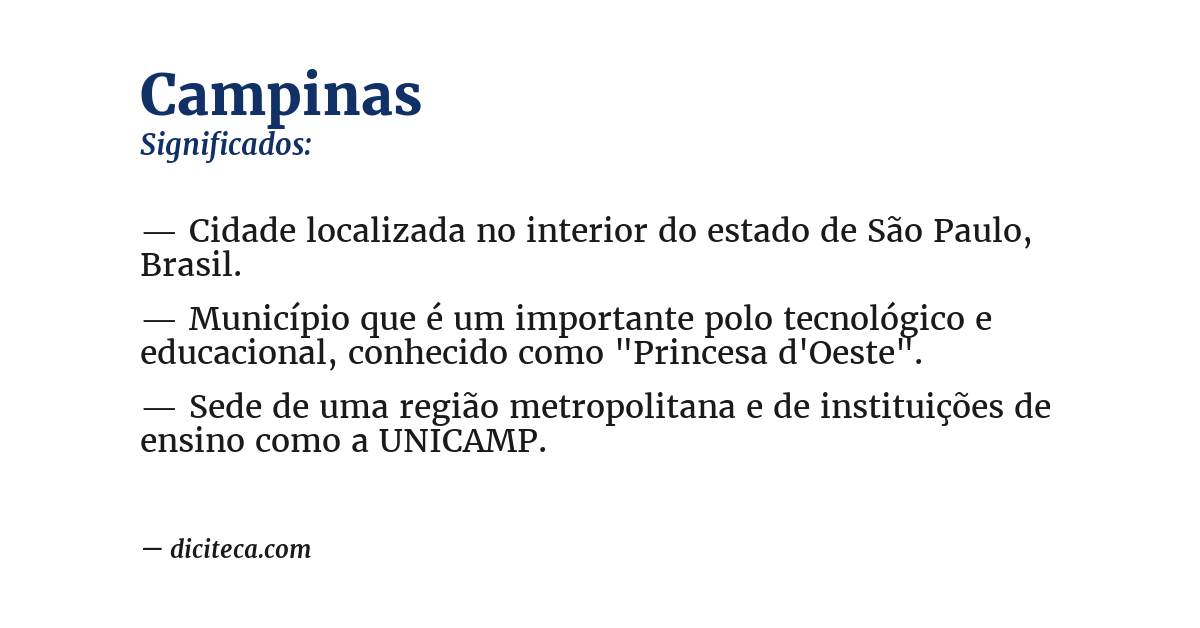 Significado de campinas