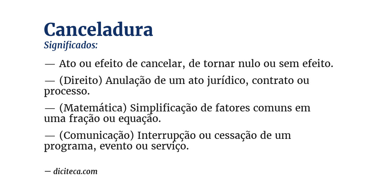 Significado de canceladura