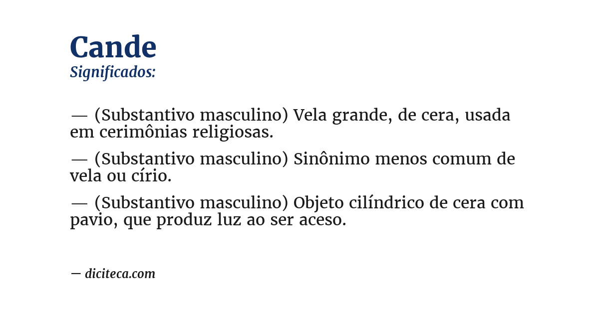 Significado de cande