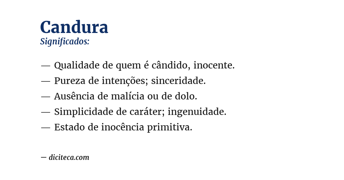 Significado de candura