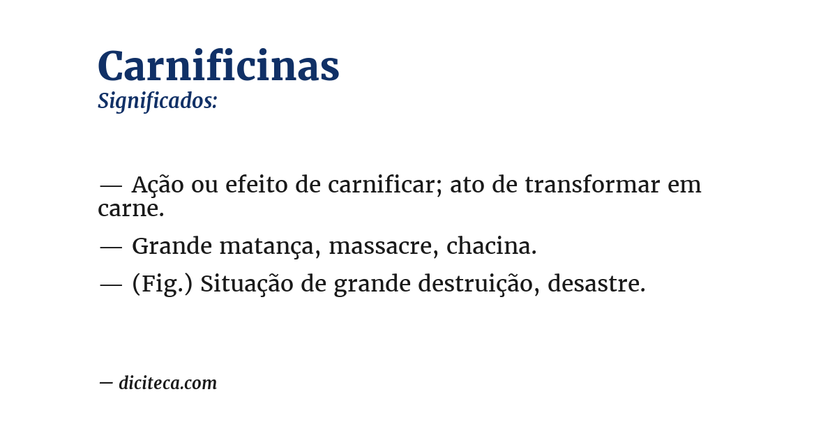 Significado de carnificinas