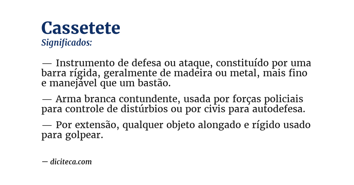 Significado de cassetete
