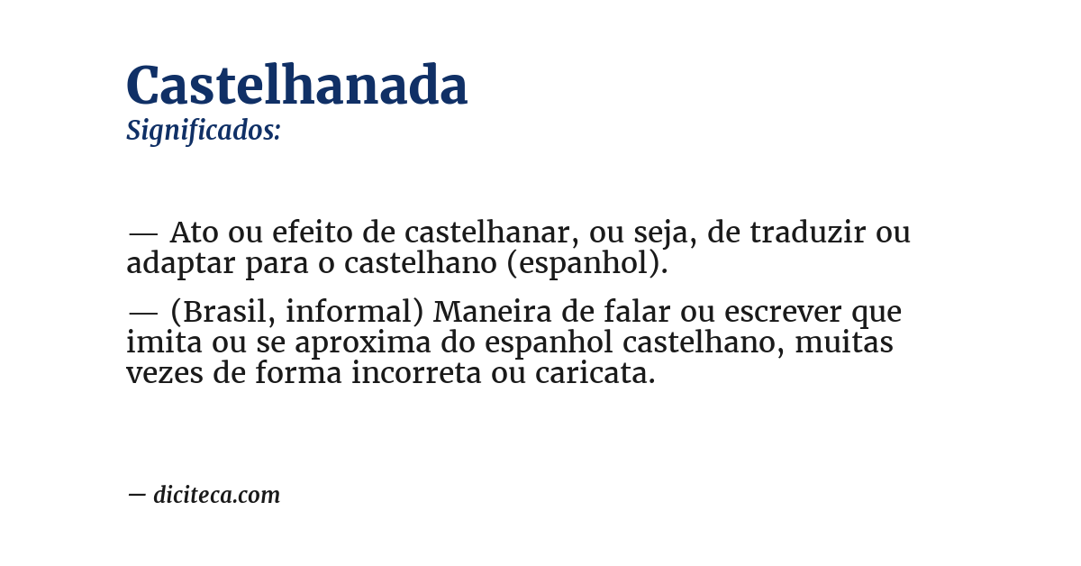 Significado de castelhanada