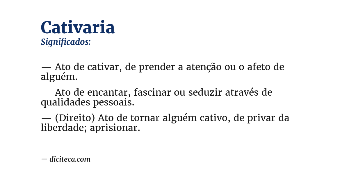 Significado de cativaria