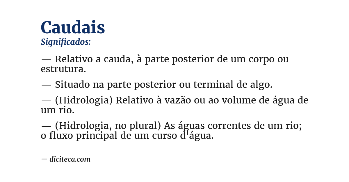 Significado de caudais