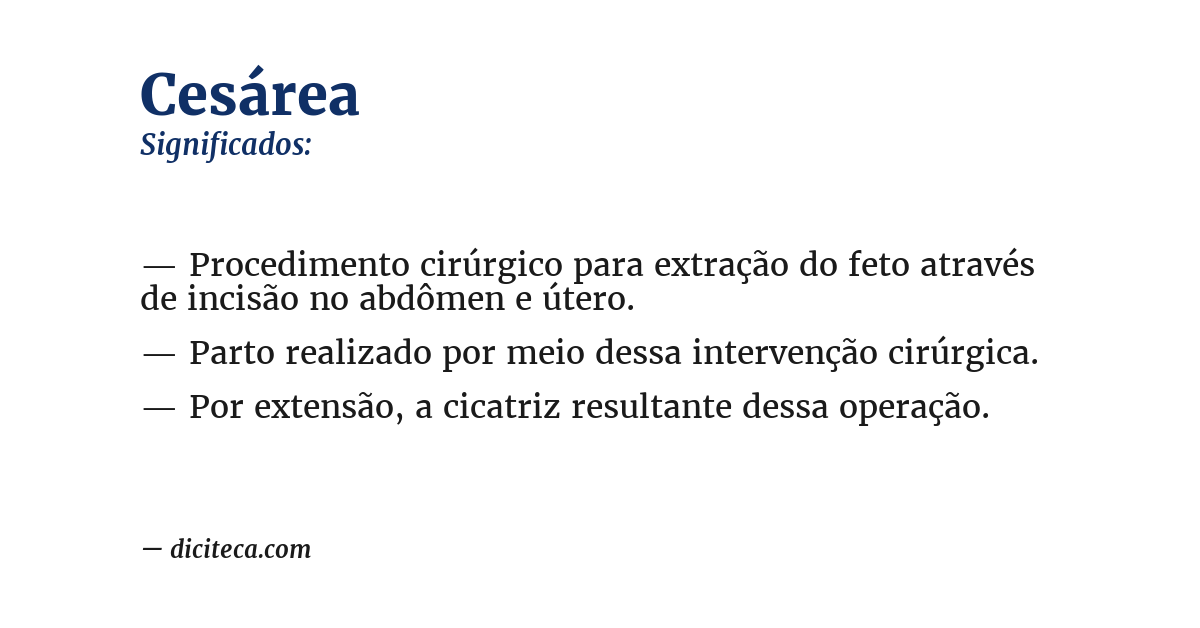 Significado de cesárea