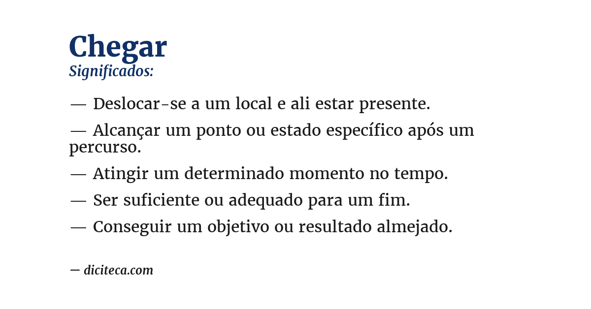 Significado de chegar