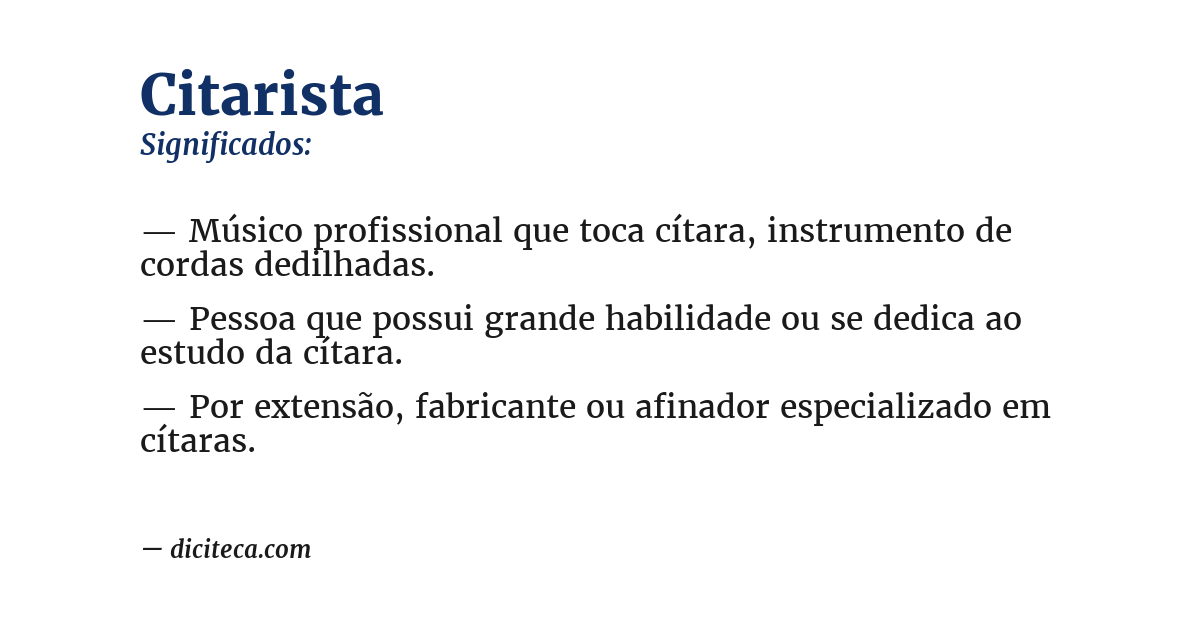 Significado de citarista