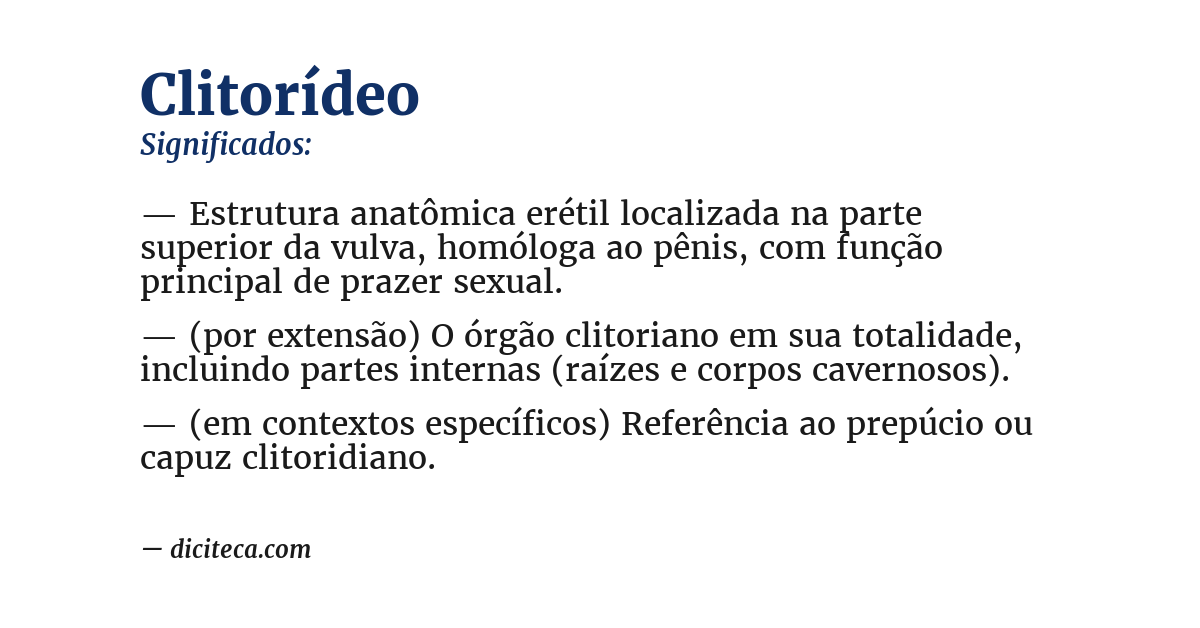 Significado de clitorídeo