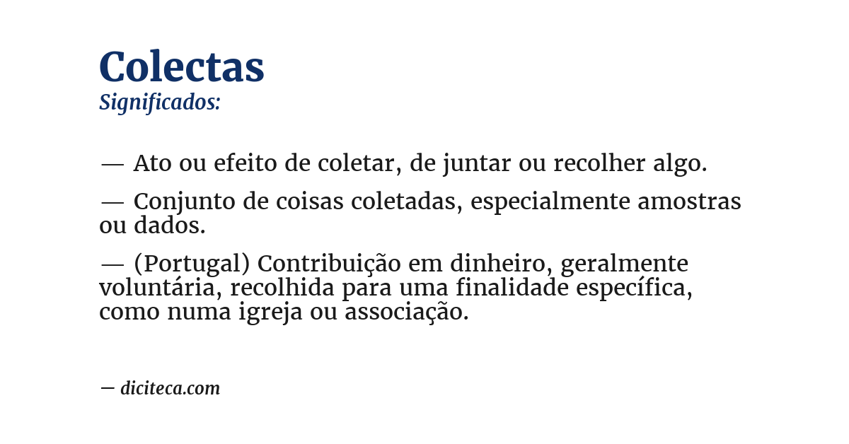 Significado de colectas
