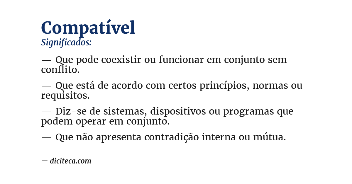 Significado de compatível