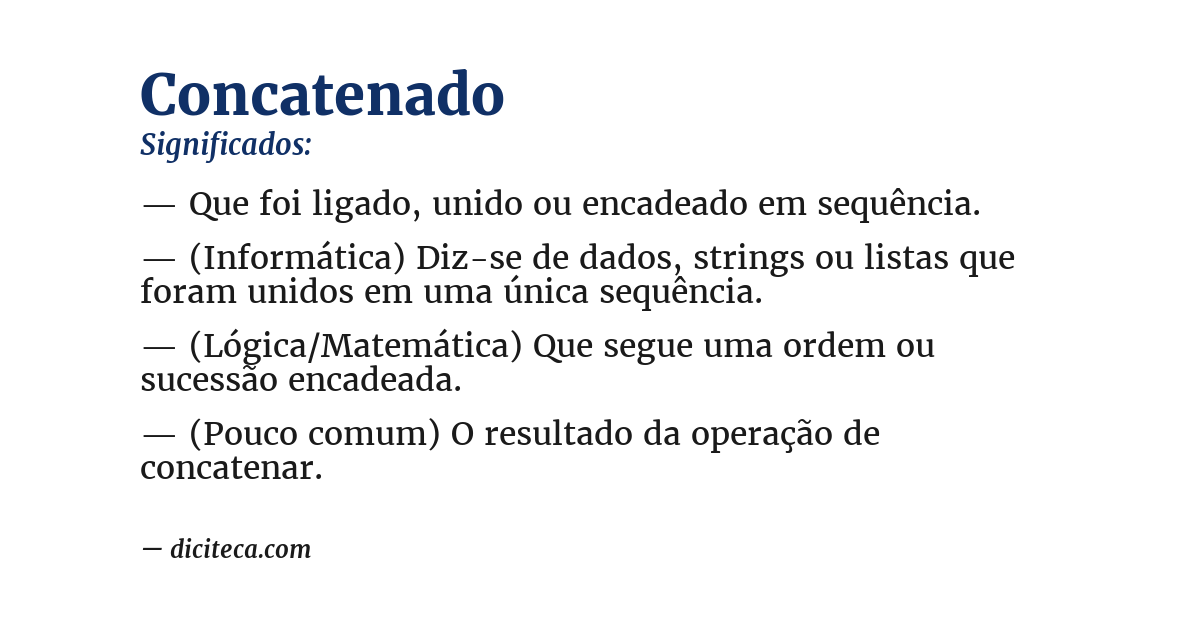 Significado de concatenado