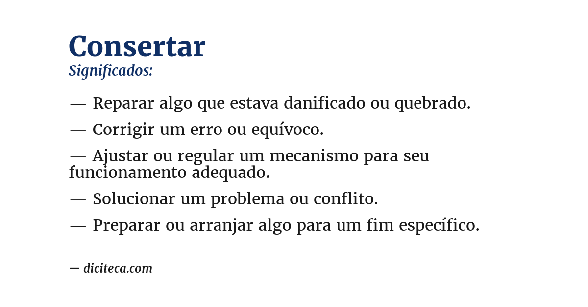Significado de consertar