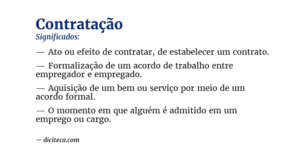 Significado de contratação
