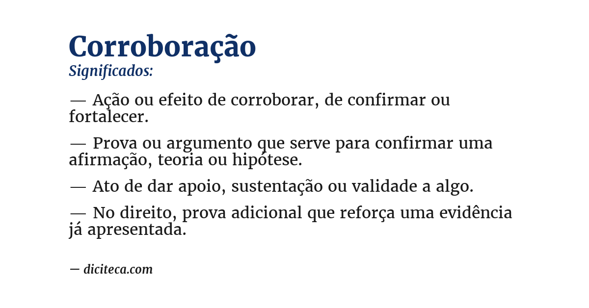 Significado de corroboração