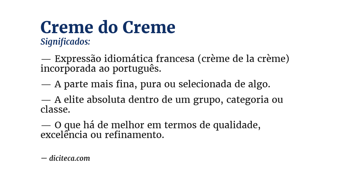 Significado de creme do creme