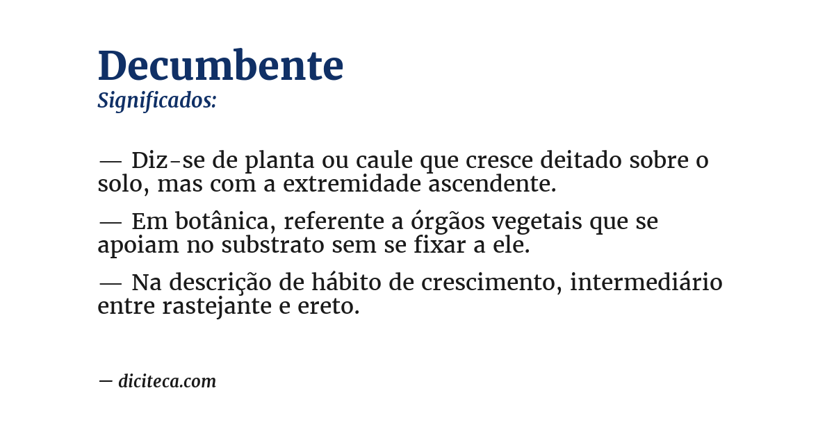 Significado de decumbente