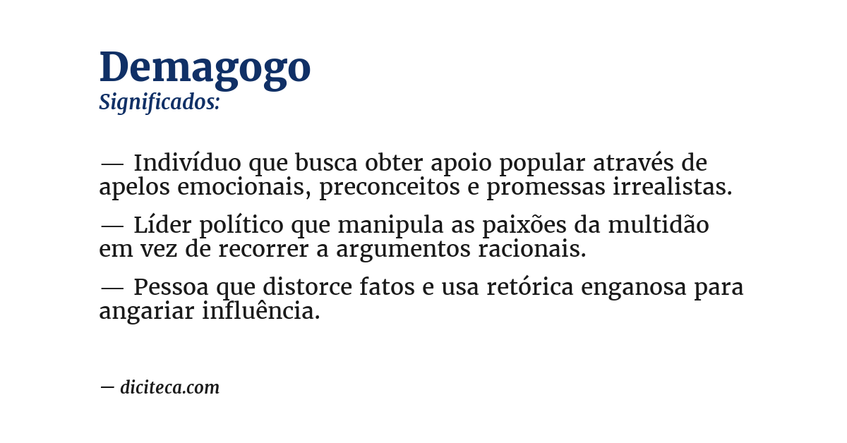 Significado de demagogo