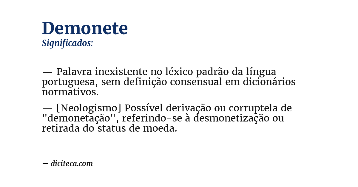 Significado de demonete