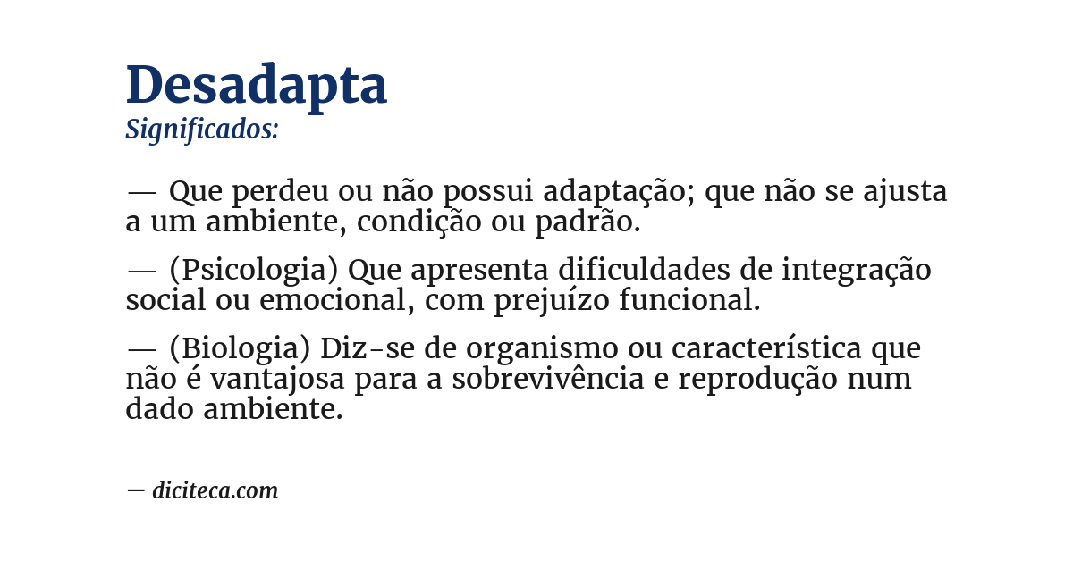 Significado de desadapta