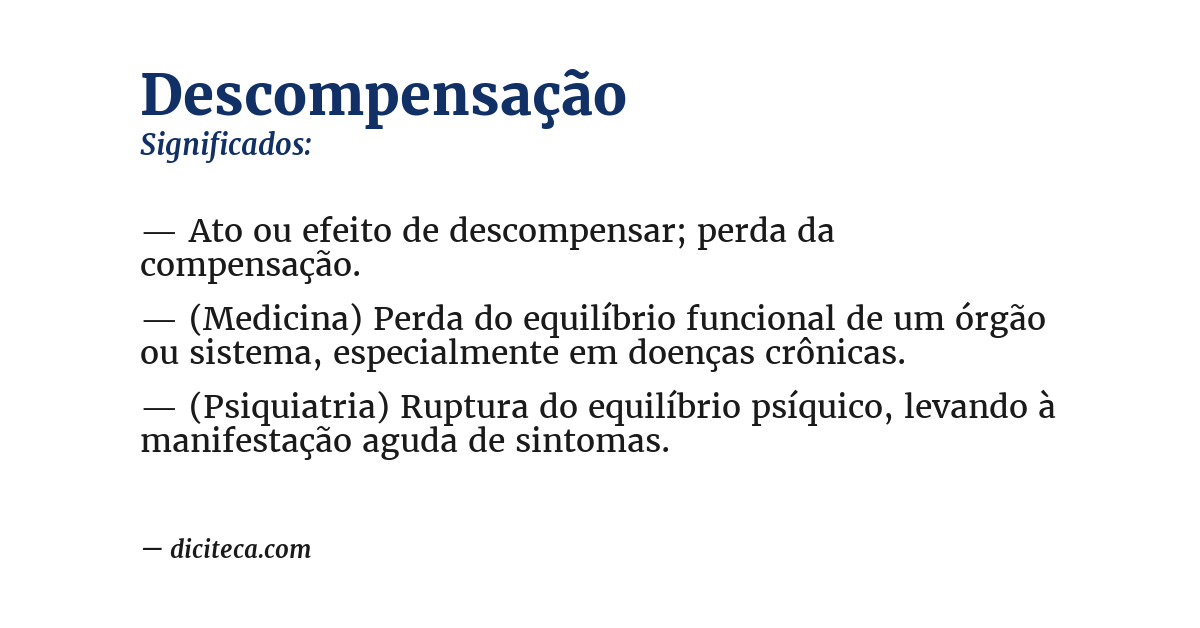 Significado de descompensação
