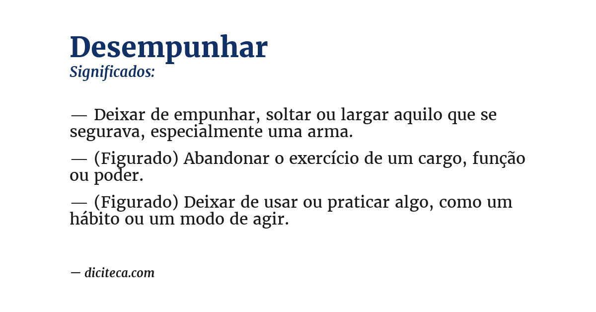 Significado de desempunhar