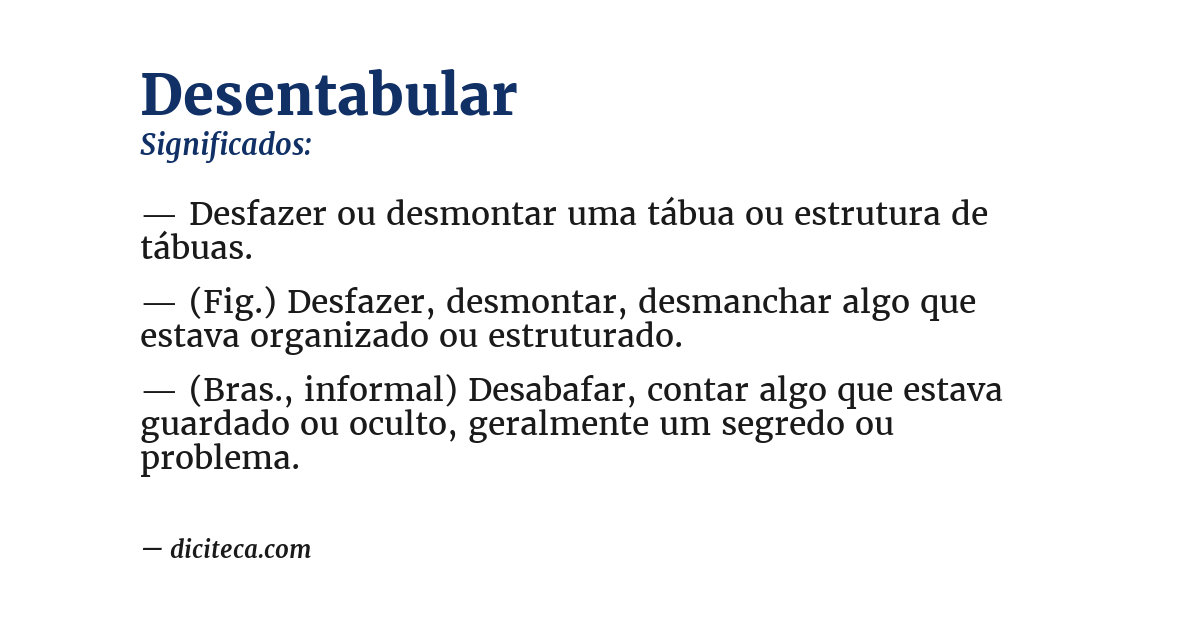 Significado de desentabular