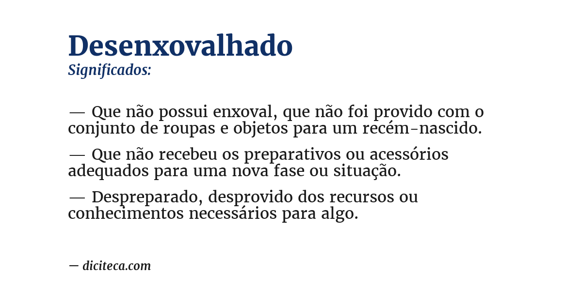 Significado de desenxovalhado