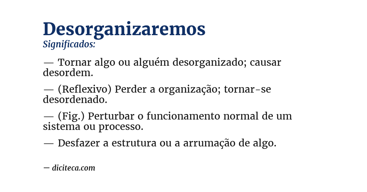 Significado de desorganizaremos